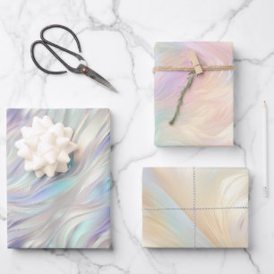 Angel Wings Aqua Blue Pink Geschenkpapier Set