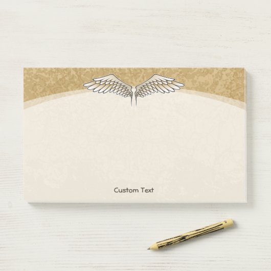 Angel Wings Beige Post-it Klebezettel (Auf Schreibtisch)
