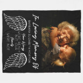 Angel Wings Black Custom Foto Memorial Geschenk Fleecedecke (Vorderseite (Horizontal))