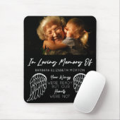 Angel Wings Black Custom Foto Memorial Geschenk Mousepad (Mit Mouse)