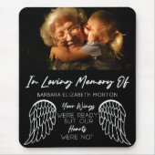 Angel Wings Black Custom Foto Memorial Geschenk Mousepad (Vorne)