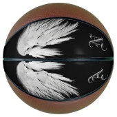 ANGEL WINGS Black Custom Monogram Basketball (Vorderseite)