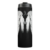 ANGEL WINGS Black Custom Monogram Thermosbecher (Vorderseite)
