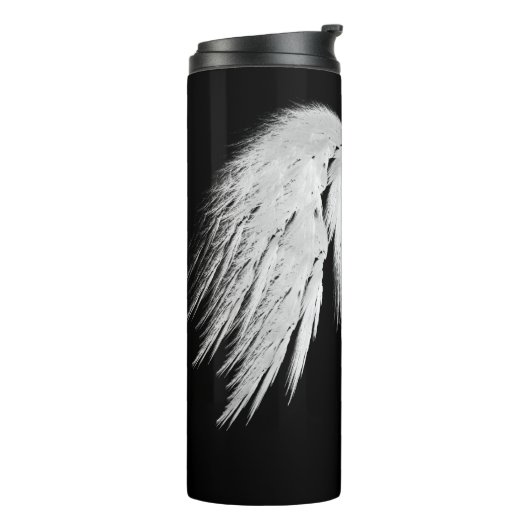 ANGEL WINGS Black Custom Monogram Thermosbecher (Nach links gedreht)