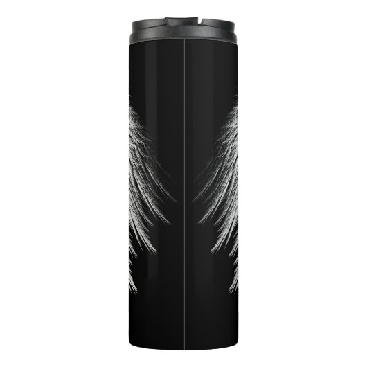 ANGEL WINGS Black Custom Monogram Thermosbecher (Rückseite)