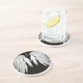 ANGEL WINGS Black Custom Monogram Untersetzer (Seite)