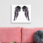 Angel Wings Black Digital Art Schwarz-weiße Leinwa Leinwanddruck (Insitu (Wohnzimmer))