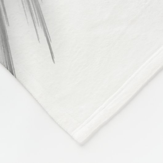 ANGEL WINGS Black Gray Monogram Fleecedecke (Ecke)