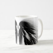ANGEL WINGS Black Gray Monogram Kaffeetasse (VorderseiteRechts)