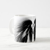 ANGEL WINGS Black Gray Monogram Kaffeetasse (Vorderseite Links)