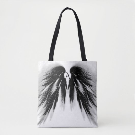 ANGEL WINGS Black Gray Monogram Tasche (Vorderseite)