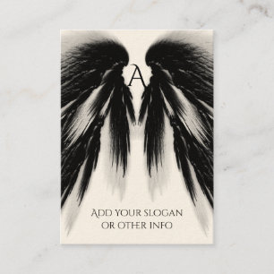 ANGEL WINGS Black Gray Monogram Visitenkarte