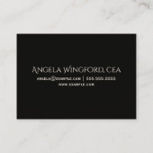 ANGEL WINGS Black Gray Monogram Visitenkarte (Rückseite)