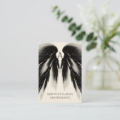 ANGEL WINGS Black Gray Monogram Visitenkarte (Stehend Vorderseite)
