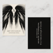 ANGEL WINGS Black Gray Monogram Visitenkarte (Vorne/Hinten)
