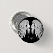 ANGEL WINGS Black Individuelle Name Button (Vorne & Hinten)