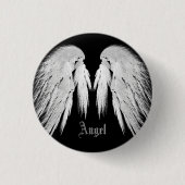 ANGEL WINGS Black Individuelle Name Button (Vorderseite)
