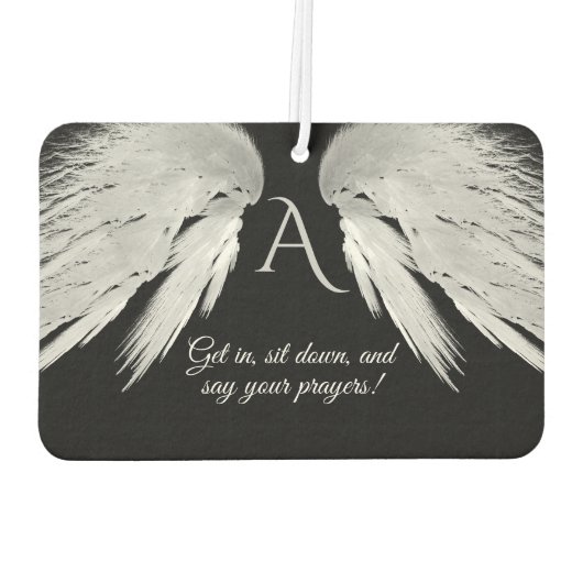 ANGEL WINGS Black Monogram Funny Autolufterfrischer (Rückseite)