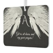 ANGEL WINGS Black Monogram Funny Autolufterfrischer (Links)