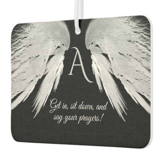 ANGEL WINGS Black Monogram Funny Autolufterfrischer (Links)