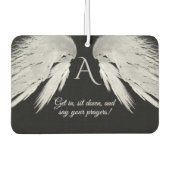 ANGEL WINGS Black Monogram Funny Autolufterfrischer (Vorderseite)