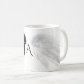 ANGEL WINGS Black + White Monogram Kaffeetasse (VorderseiteRechts)