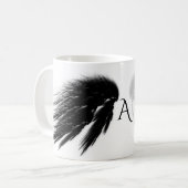 ANGEL WINGS Black + White Monogram Kaffeetasse (Vorderseite Links)