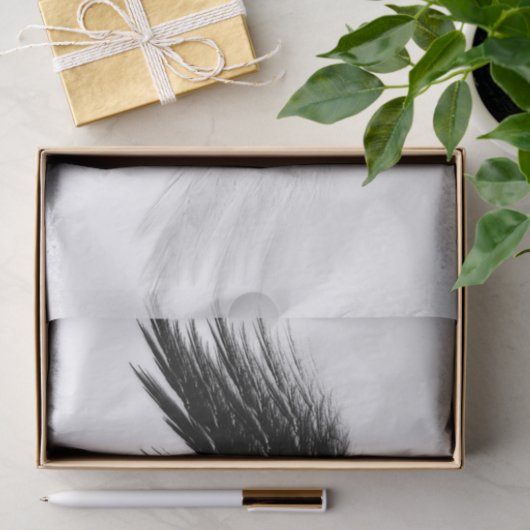 ANGEL WINGS Black + White Monogram Seidenpapier (Geschenk)