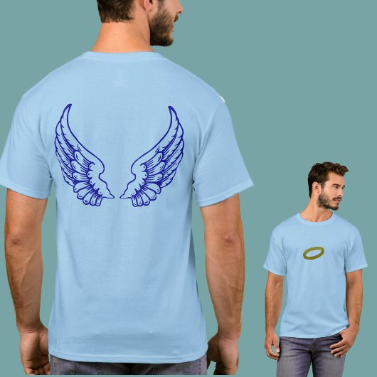 Angel Wings (Blau) Vorderes und Rückseite T-Shirt