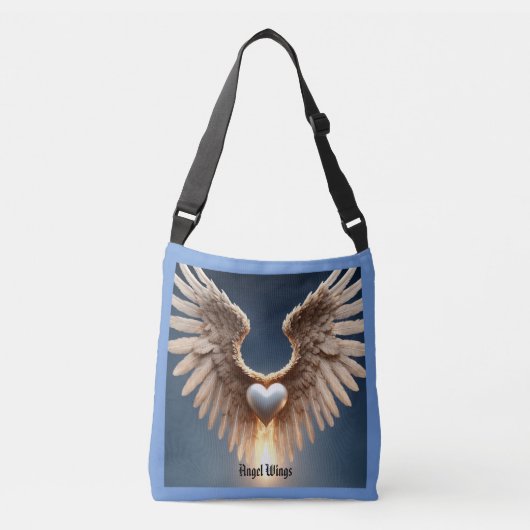 Angel Wings Blue Tote Bag Tragetaschen Mit Langen Trägern (Vorderseite)