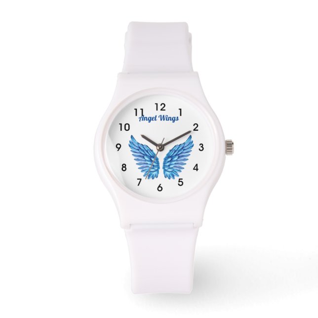 Angel Wings Blue Watch Armbanduhr (Vorderseite)