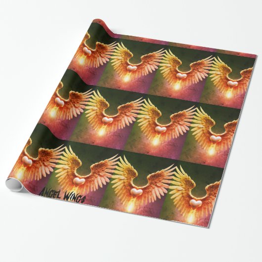 Angel Wings Bright Colorful Wrapping Paper Geschenkpapier (Ungerollt)