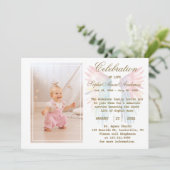 Angel Wings Celebration of Life Foto Memory Einladung (Stehend Vorderseite)