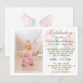 Angel Wings Celebration of Life Foto Memory Einladung (Vorne/Hinten)