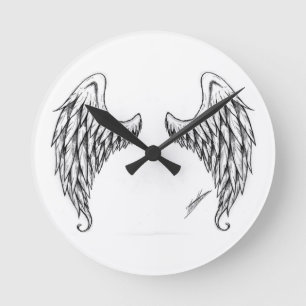 Angel Wings Clock Runde Wanduhr