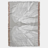 ANGEL WINGS Couple's Initials Elegant Gray Decke (Vorderseite Vertikal)