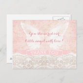 Angel Wings Dankeschön Card Taufe Kinderdusche Postkarte (Vorne/Hinten)