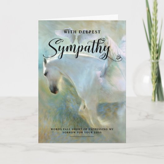 Angel Wings Deepest Beileid Personalisiert Karte (Vorderseite)