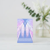 Angel Wings Dreamy Pink Soft Blue Visitenkarte (Stehend Vorderseite)