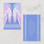 Angel Wings Dreamy Pink Soft Blue Visitenkarte (Vorne/Hinten)