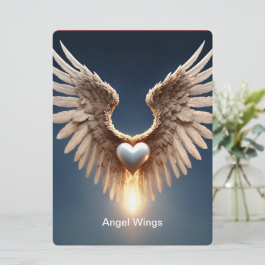 Angel Wings Einladung (Stehend Vorderseite)