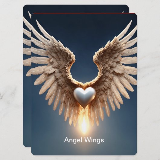 Angel Wings Einladung (Vorne/Hinten)