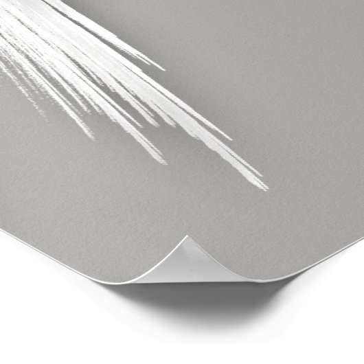 ANGEL WINGS Elegant Gray Wedding Poster (Ecke)