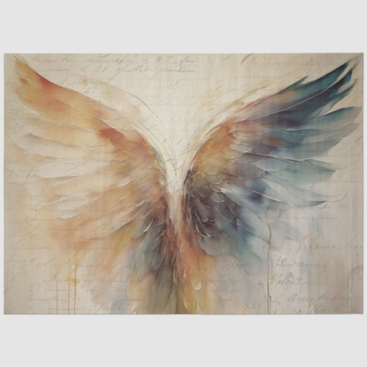 Angel Wings Ethereal Abstrakter Impressionismus Seidenpapier (Vorderseite)