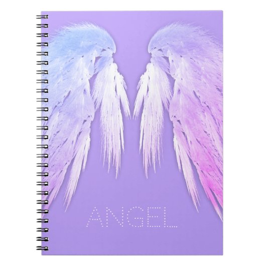 ANGEL WINGS Fairy Lila Individuelle Name Notizblock (Vorderseite)