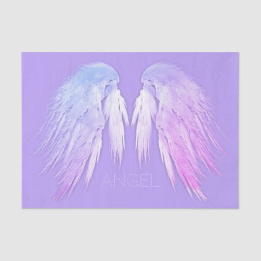 ANGEL WINGS Fairy Lila Individuelle Name Seidenpapier (Vorderseite)