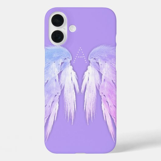 ANGEL WINGS Fairy Lila Monogram Case-Mate iPhone Hülle (Rückseite)