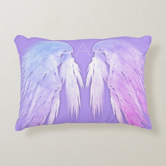 ANGEL WINGS Fairy Lila Monogram Dekokissen (Vorderseite)