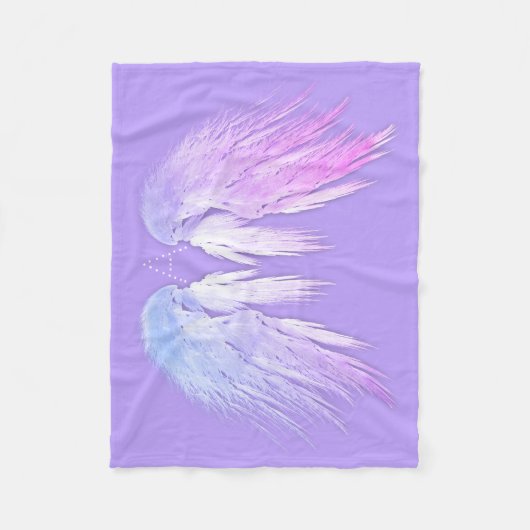 ANGEL WINGS Fairy Lila Monogram Fleecedecke (Vorderseite)