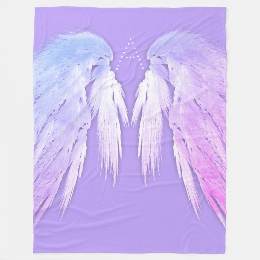 ANGEL WINGS Fairy Lila Monogram Fleecedecke (Vorderseite)